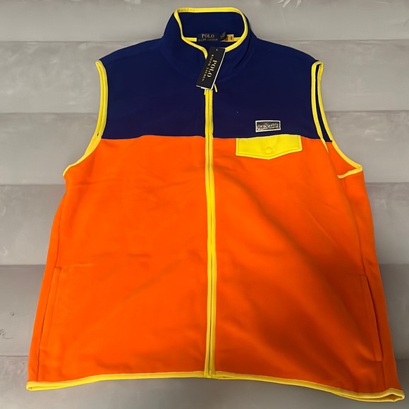 $170 Polo Ralph Lauren ColorBlocked Fleece Vest NWT - Picture 2 of 11